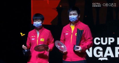 搞笑一对 国乒冠军樊振东和孙颖莎登上领奖台,不知所措相视一笑