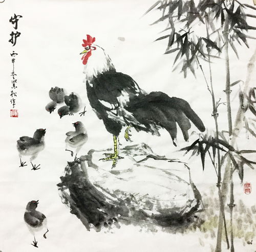 国画家李贤松 写意鸡,国画鸡的寓意 