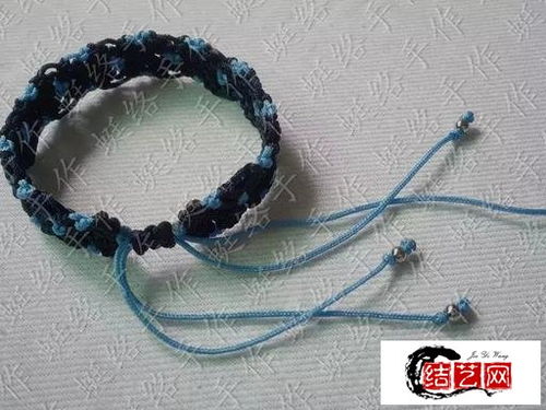 72玉线手链编织教程,蓝色魅影手链做法可调节大小