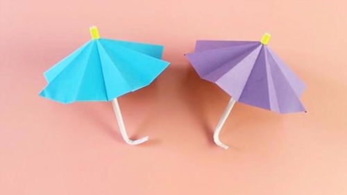 可以收缩的雨伞折纸,漂亮又简单,孩子们超喜欢 