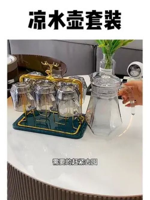 这个高级感满满的 冷水壶 真的太喜欢了,轻奢风的放客厅特别好看 平时不用当个摆件都没问题 凉水壶 水壶套装 