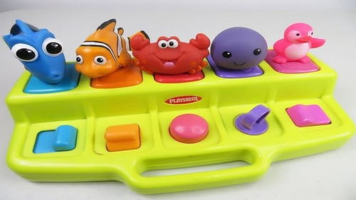 海洋小动物们玩彩色按钮玩具 