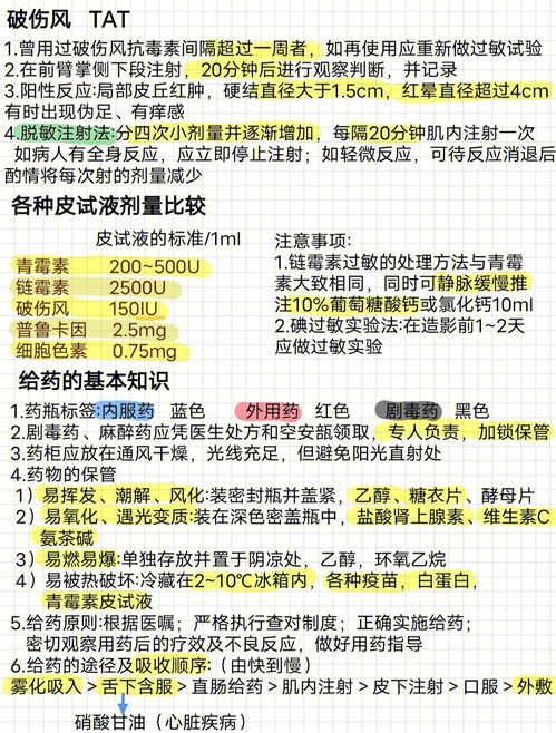 药物过敏实验法 给药的基本知识 