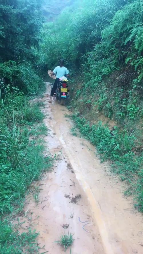 下雨天,路太滑了,摔了一跤 