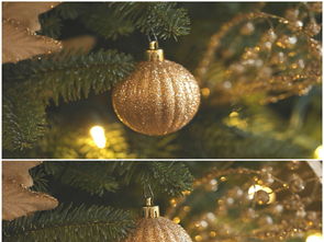 圣诞树上挂装饰品金色小球实拍高清视频素材图片设计 模板下载 50.21MB 其他大全 