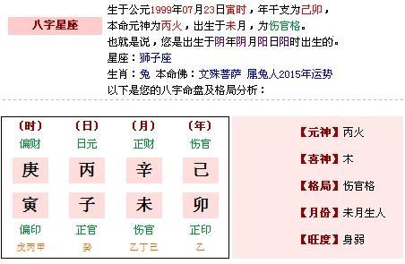 请问一下,1999年7月23日凌晨4时的生辰八字是多少啊 瞎懵的别来哦 