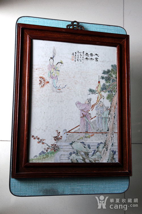 大福贵亦寿考 子英张云款,浅绛彩人物瓷板 43X32cm