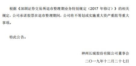 神州长城关于公司股票进入退市整理期交易的第七次风险提示性公告