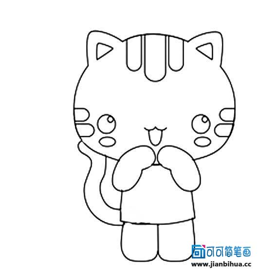 卡通可爱小猫简笔画