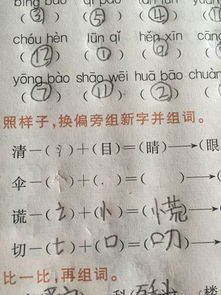 伞字换偏旁组新字 