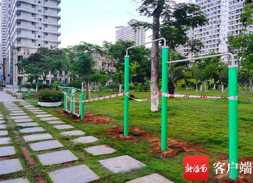 中秋节的 礼物 海口挺秀公园安装了健身器材 