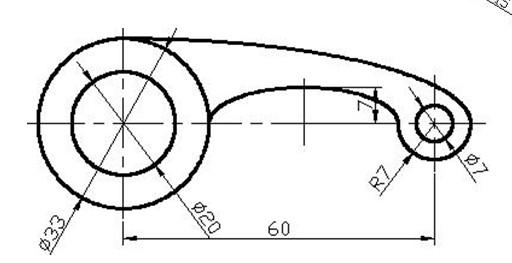 谁知道这张CAD制图中的连接两个圆的圆弧怎么画 