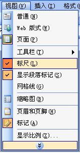 怎么我找不到word2003里面的一排尺寸了 