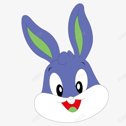 蓝色兔子头矢量图 创意素材 兔子素材 