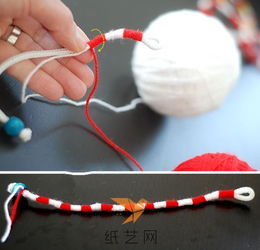 漂亮的手工编织毛线手链教程 