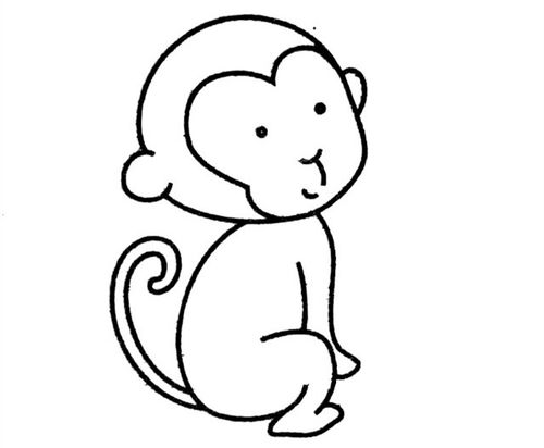 可爱的金丝猴简笔画教程 简单的儿童卡通动物画法