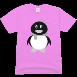 黑白小企鹅舒适彩色T恤