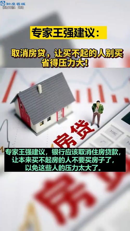 有专家建议 取消房贷,以免买不起房的人压力太大 可行吗 