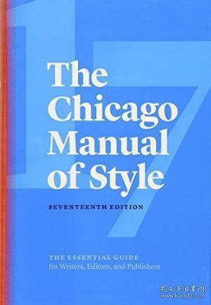 The Chicago Manual Of Style, 17th Edition