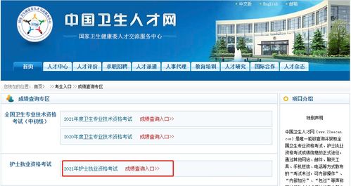 中国卫生人才网成绩查询入口2021 2021年护士资格考试后怎么查成绩