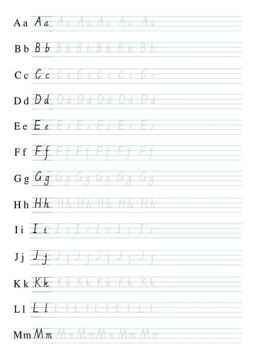 26个英文字母手写临摹描红,收藏打印给孩子练习,