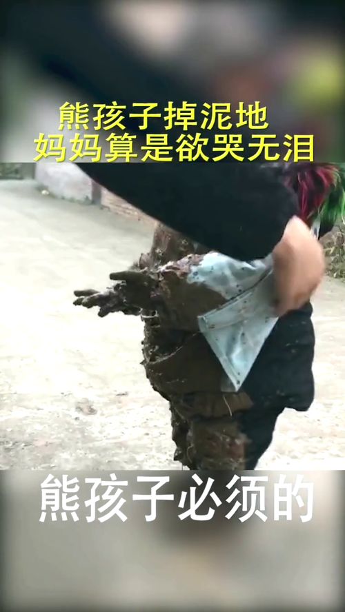 熊孩子掉泥地,妈妈算是欲哭无泪 