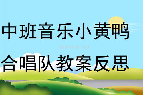 中班奥尔夫音乐歌唱小黄鸭合唱队教案反思