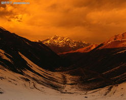 锦绣名山0075 锦绣名山图 自然风景图库 天空 泛红 云朵 