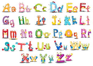 可爱卡通幼儿园儿童艺术字体图片素材 ai模板下载 2.62MB 英文字体大全 字体效果 