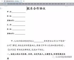 合伙人股东合作协议模板 不看你会后悔 股权方案全套资料,如何快速扩张规模盈利更高 