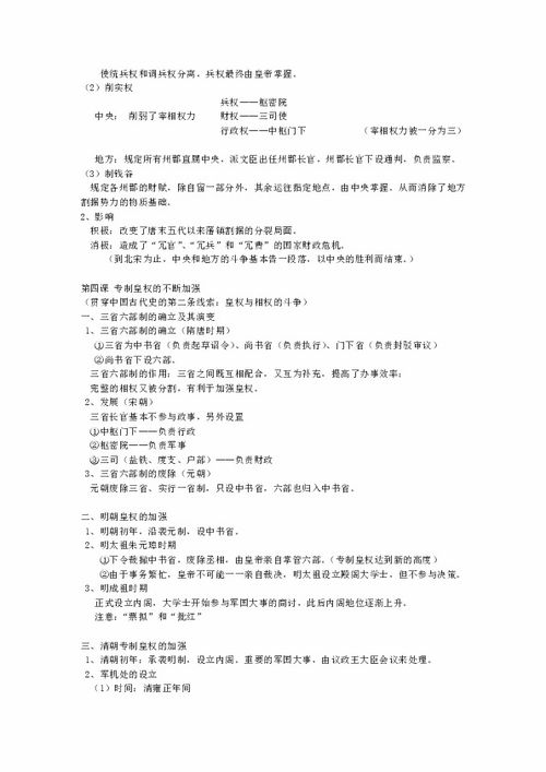 人教版高中历史必修一知识点总结 全 