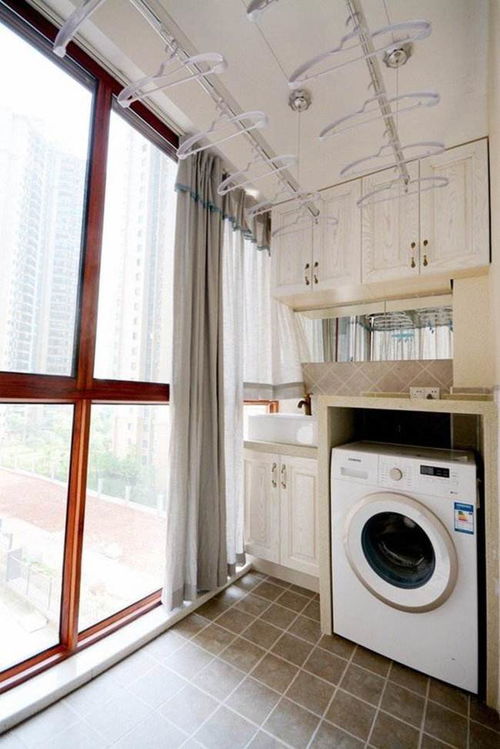 生活阳台的8种设计,洗衣机上做个储物柜太实用了,关键还特别美