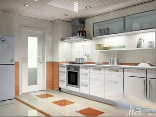 厨房地砖用什么颜色好 厨房地砖效果图欣赏