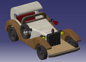 catia设计的木制玩具汽车模型