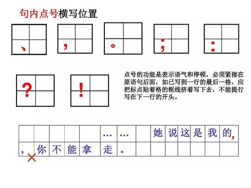 小学语文 标点符号的正确书写格式 附图文展示