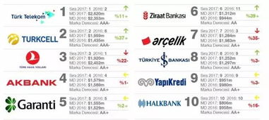 2017土耳其最有价值的品牌20强排行榜 