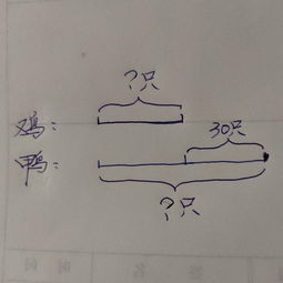 罗浩家养的鸭比鸡多30只鸭的只数正好是鸡的2倍鸡的鸭各养了多少只画图表示数 