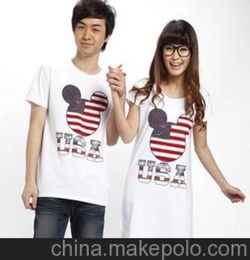 6031 夏装新款卡通头像情侣装T恤 日韩女装代理加盟 代发货