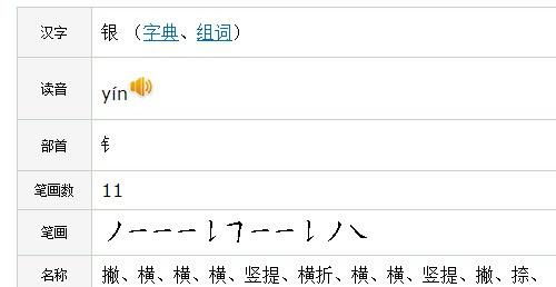 银字按笔画顺序怎么写 