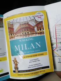 外文原版手掌大小彩页附赠地图 walking milan the best of the city 米兰城的简介 