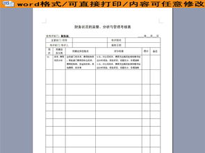 财务状况的监督 分析与管理考核表模板下载 word doc格式素材 图片0.01MB 绩效考核方案大全 人力资源 