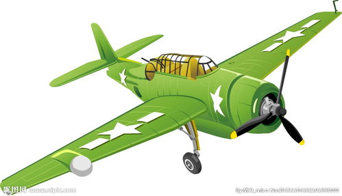 绿色卡通飞机图片 