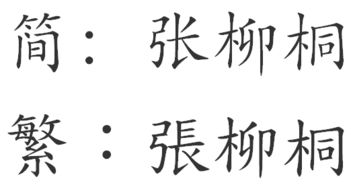 张柳桐的繁体字怎么写 