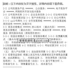 项目商务计划书提纲 管理资源吧 