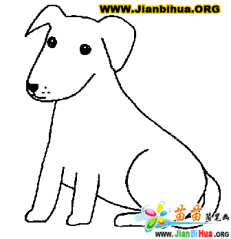 可爱的小狗简笔画12张图片 