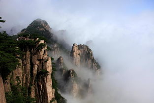 Spectacular scenery of Mount Huangshan after rain 