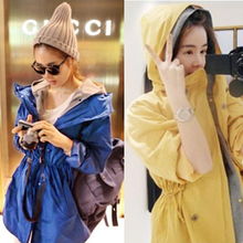 2012秋冬新款韩版女装抽绳宽松下摆风衣外套满二件或208元包邮 