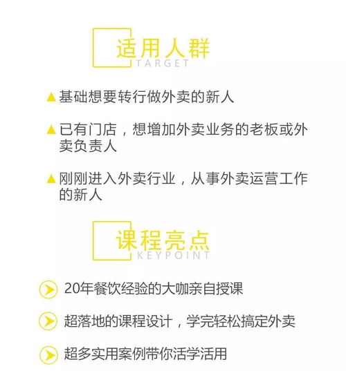 外卖新手必修 6大主题,13大模块,从零到一学外卖运营 