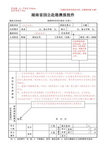 湖南省因公赴港澳报批材料 填写范本及要求