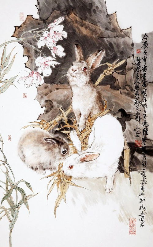 玉兔迎春 晁 谷 先生新年画兔作品辑选